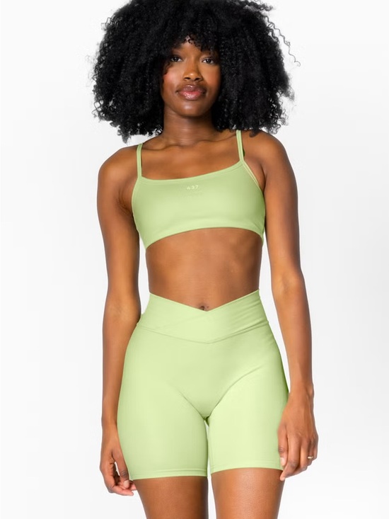 437 Pants - 437 Micro Bra & V Short Set in Matcha Color